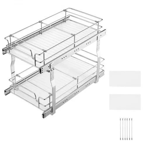 VEVOR Ausziehbarer Spülschrank-Organizer mit 2 Ebenen unter Waschbecken (249x539x81 mm) Gewürzregal Küchenregal Lagerregal Organizer für Küche Badezimmer 334x563x485 mm (Installationsgröße) – Bild 7