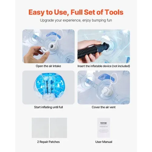 VEVOR aufblasbare Bumper BallS 2er-Pack 1,5m Sumo-Zorb-Bälle für Jugendliche und Erwachsene – Bild 4