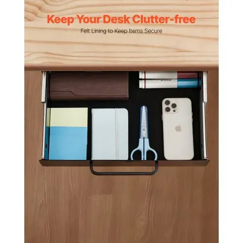 VEVOR Untertisch Schublade 385x230x76 mm, Unterbau Schreibtisch, versteckter Schreibtisch-Aufbewahrungs-Organizer, Bleistiftschublade unter dem Tisch für Sitz-Steh-Arbeitsplätze im Büro und zu Hause – Bild 5