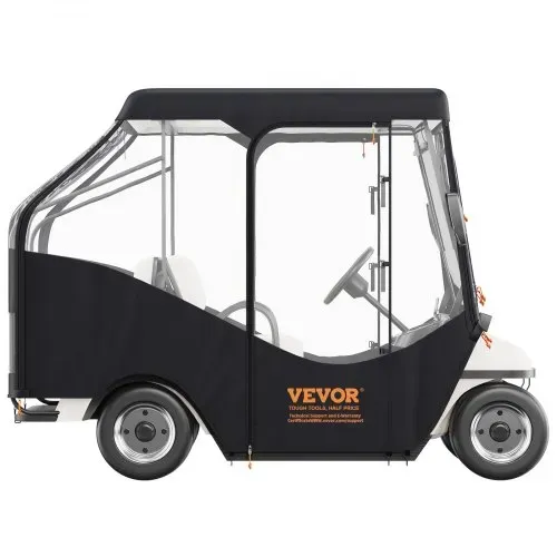 VEVOR Transparent Golfwagen Regenabdeckung 4-Personen-Golfwagenabdeckung 152 x 110 cm, 420D-Polyester Wasserdicht, Tragbar, Fahrbar, Aufbewahrungsabdeckung für Golfwagen Passend für EZGO TXT Golfwagen – Bild 10