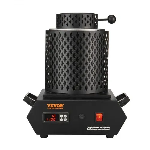 VEVOR Goldschmelzofen1350 W 1150 ℃ Max. Temperatur, digitaler elektrischer Schmelzofen 1 kg / 3 kg Keramiktiegel mit Tiegelzange & Handschuhen, zur Verarbeitung von Gold Silber Kupfer Aluminium rot – Bild 8