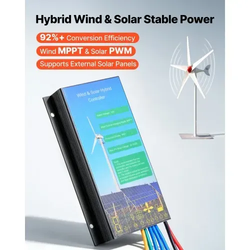 VEVOR 800W 12V Horizontale Windkraftanlage Windgenerator mit MPPT & PWM, 5 Rotorblätter, 3-Phasen-Wechselstrom, IP67 & Überladeschutz, Wind- & Solar-Hybridregler, Windturbine für Wohnhaus RV Marine – Bild 3