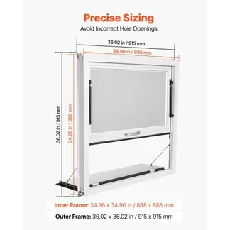 VEVOR Verkaufsfenster für Foodtrucks 915 x 915 x 80 mm Aluminiumlegierung, Konzessionsfenster für Imbisswagen, bis 85° Aufklappbar, mit Verkaufsklappe, Servierablage & Schlepphaken, Regenschutz VEVOR Verkaufsfenster für Foodtrucks 915 x 915 x 80 mm Aluminiumlegierung, Konzessionsfenster für Imbisswagen, bis 85° Aufklappbar, mit Verkaufsklappe, Servierablage & Schlepphaken, Regenschutz