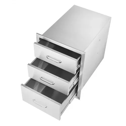 VEVOR Outdoor-Küche Edelstahl Dreifach-Zugang BBQ Schubladen mit Chrom Griff, 458 x 585 x 588 mm – Bild 9