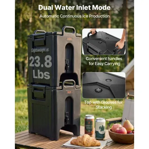 VEVOR Heiß- und Kaltgetränkespender Getränkespender 37,6 L, LDPE Heiß- und Kaltwasserbrunnen Großer Getränkespender mit Zapfen für Kaffee, Kalte Milch, Wasser, Saft usw. Isolierkanne 1-2 Personen – Bild 5