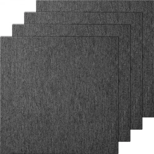 VEVOR Teppichfliesen, 500 x 500 x 5 mm, Teppichboden mit angebrachter Polsterung, weich gepolsterte Teppichfliesen, einfache DIY-Installation für Schlafzimmer und Wohnzimmer (20 Stk., Dunkelgrau) VEVOR Teppichfliesen, 500 x 500 x 5 mm, Teppichboden mit angebrachter Polsterung, weich gepolsterte Teppichfliesen, einfache DIY-Installation für Schlafzimmer und Wohnzimmer (20 Stk., Dunkelgrau)