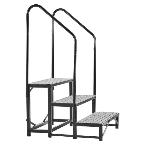 VEVOR Wohnmobiltreppe mit 2 Handläufen (3 Stufen), Standtreppe mit 300 kg Tragkraft, Außentreppe mit Rutschfester Matte für Senioren/Haustiere, Trittstufe für Camper, Mobilheim, Veranda, Pool und Spa – Bild 10