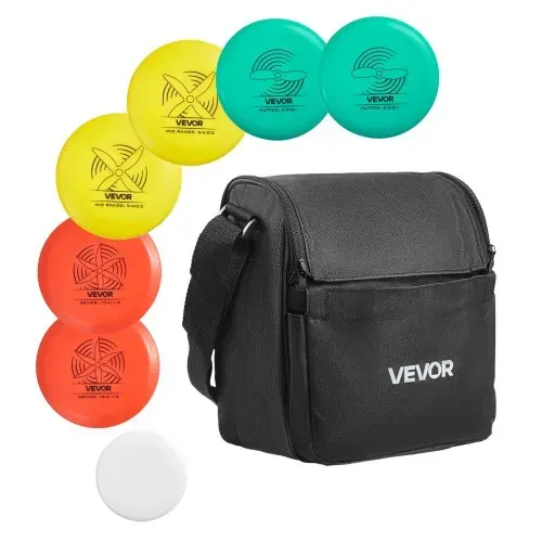 VEVOR Disgolf Set Disc Golf Scheiben (6 + 1 Stk.) für Anfänger, Starter-Set mit Putter, Mid-Range, Driver, inklusive Mini-Marker, tragbarer Rucksack, für Garten Rasen Strand und Park im Freien、 – Bild 9
