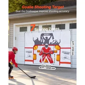 VEVOR Street Hockey Torwart-Zielplane für Eishockeytor mit 7 Öffnungen, Reißfestes Netz für Schusstraining, Trainingsgerät für Schussgenauigkeit, Hockeytor-Zielplane für Street-Hockey und Eishockey VEVOR Street Hockey Torwart-Zielplane für Eishockeytor mit 7 Öffnungen, Reißfestes Netz für Schusstraining, Trainingsgerät für Schussgenauigkeit, Hockeytor-Zielplane für Street-Hockey und Eishockey