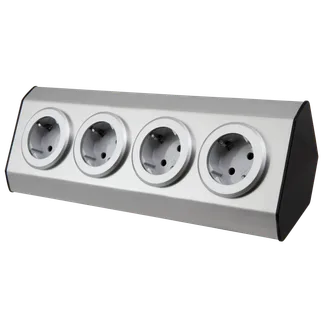 Steckdosenblock McPower “Premium“ Aufbau, Edelstahl, 4-fach Schutzkontakt Steckdosenblock McPower “Premium“ Aufbau, Edelstahl, 4-fach Schutzkontakt