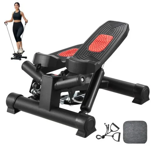 VEVOR Treppenstepper Mini-Stepper Training, hydraulischer Fitness-Twist-Stepper mit Widerstandsbändern, Ganzkörper-Workout-Cardiogerät, Treppensteiger mit LCD-Monitor, 150 kg Tragkraft Schwarz VEVOR Treppenstepper Mini-Stepper Training, hydraulischer Fitness-Twist-Stepper mit Widerstandsbändern, Ganzkörper-Workout-Cardiogerät, Treppensteiger mit LCD-Monitor, 150 kg Tragkraft Schwarz