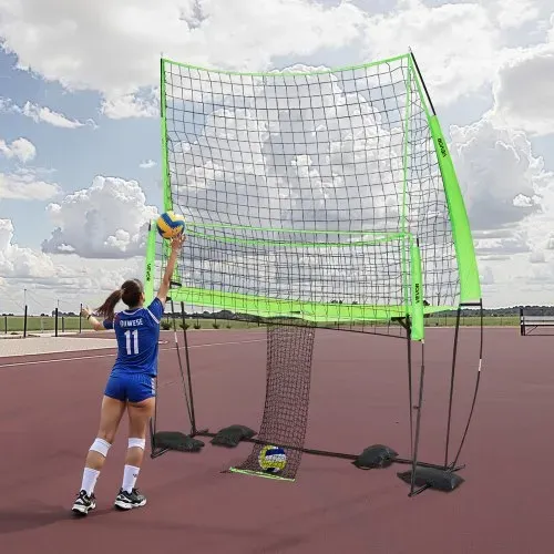 VEVOR Volleyball Trainingsnetz stufenlos höhenverstellbare Übungsausrüstung mit Ballrücklauf, 2,44 x 3,35 m tragbare Netzstation, einfache Einrichtung für den Innen- und Außenbereich im Garten – Bild 7