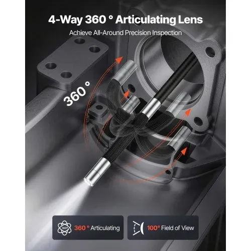 VEVOR Drehbare Endoskopkamera mit Licht, Inspektionskamera mit 360° beweglichem Kopf, IP67 Wasserdichte Rohrkamera mit 6 Zoll Display 1,5 m Kabel 7000 mAh Akku, 8 mm Boreskopkamera für Auto Haus VEVOR Drehbare Endoskopkamera mit Licht, Inspektionskamera mit 360° beweglichem Kopf, IP67 Wasserdichte Rohrkamera mit 6 Zoll Display 1,5 m Kabel 7000 mAh Akku, 8 mm Boreskopkamera für Auto Haus