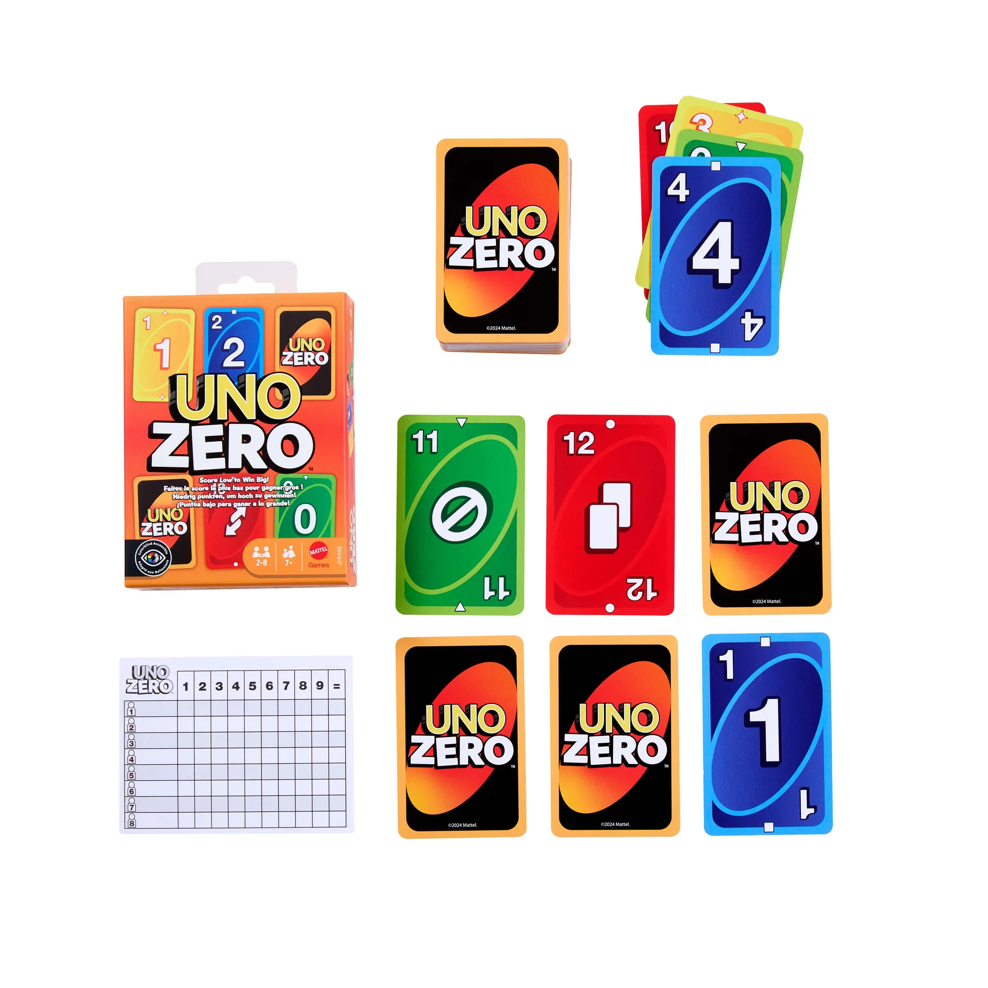 Games UNO Zero Kartenspiel für Kinder, Erwachsene und Familienabende, Partys und Reisen, enthält Kartenspiel und Punktekarte – Bild 3