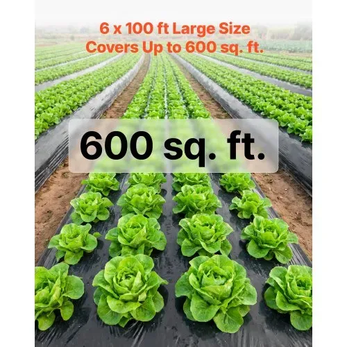 VEVOR Polyethylenfolie 1,83x30,48m Gartenfolie 0,1mm Unkrautvlies Schwarz, Kunststoffrolle für Gartenarbeit Abdeckplane Malerplane Abdeckfolie für Kriechkeller Dampfsperre Unkrautbekämpfung – Bild 2