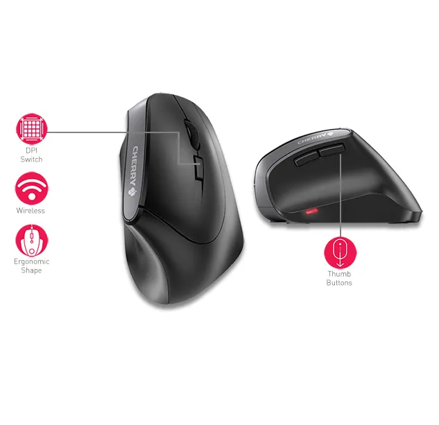 CHERRY MW 4500 Kabellose 45 Grad Maus, Schwarz, USB – Bild 2