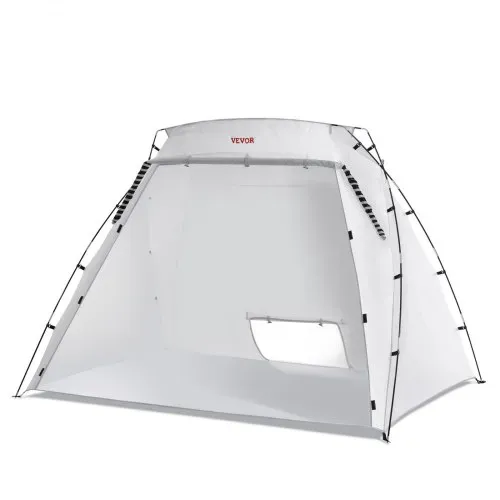 VEVOR Tragbarer Sprühschutz 305 x 213 x 183 cm mit eingebautem Boden & Einwegfolie & Belüftungsöffnung, Große Farbkabine für DIY Sprühmalerei, Hobby Farbkabine Werkzeug Malstation, Sprühlackzelt Weiß – Bild 9