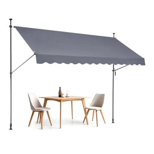 VEVOR Klemmmarkise 350 x 120 cm, Balkonmarkise mit Handkurbel, Sonnenmarkise, Terrassenüberdachung Sunsetter Deck, Höhenverstellbar von 218 bis 309 cm, Markise für Terrasse/Balkon/Garten, Grau VEVOR Klemmmarkise 350 x 120 cm, Balkonmarkise mit Handkurbel, Sonnenmarkise, Terrassenüberdachung Sunsetter Deck, Höhenverstellbar von 218 bis 309 cm, Markise für Terrasse/Balkon/Garten, Grau