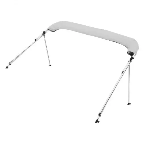 VEVOR Bimini Top Bootsabdeckung Sonnenverdeck (3 Bögen) aus 600D Polyester mit Rahmen aus Aluminiumlegierung, wasserdichte Sonnenschutz-Bootsmarkise mit Aufbewahrungstasche, 137-152 cm (B) Hellgrau – Bild 9