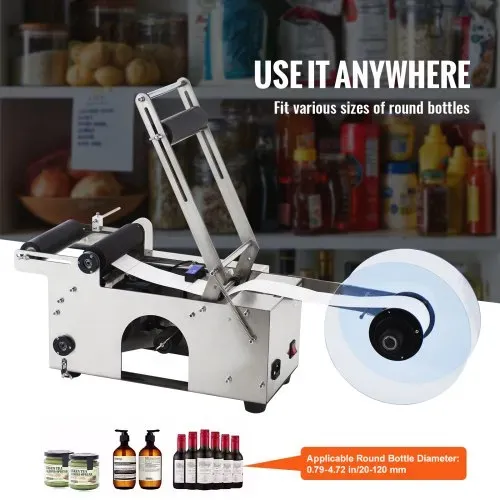 VEVOR Halbautomatischer MT-50 Flaschen Etikettiermaschine Etikettenapplikator – Bild 5