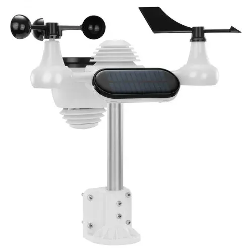 VEVOR 7-in-1 Wetterstation Funkwetterstation mit Außensensor 190,5 mm (7.5-inch) Farbdisplay RCC-Atomuhr zur Messung von Windrichtung Windgeschwindigkeit Luftdruck Innen/Außentemperatur und -feuchtigkeit Mondphase – Bild 10