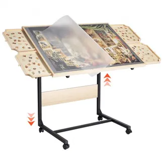 VEVOR 1500-tlg. Rollbares Puzzlebrett mit 4 Schubladen & Abdeckung, tragbarer Puzzletisch (865 x 635 mm), Puzzle-Zubehör für Erwachsene, Puzzle-Organizer-Aufbewahrungssystem Puzzle Boards VEVOR 1500-tlg. Rollbares Puzzlebrett mit 4 Schubladen & Abdeckung, tragbarer Puzzletisch (865 x 635 mm), Puzzle-Zubehör für Erwachsene, Puzzle-Organizer-Aufbewahrungssystem Puzzle Boards