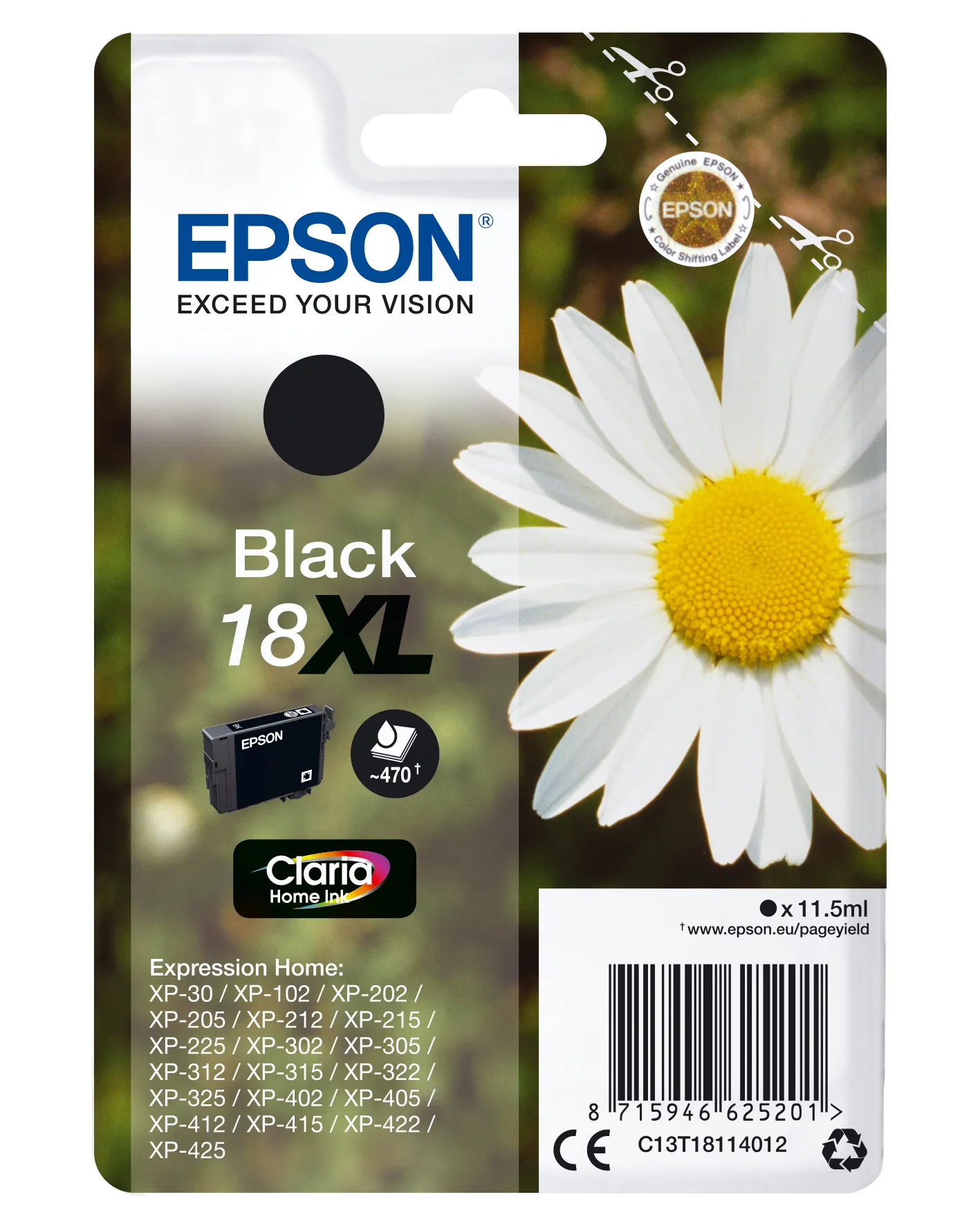 Epson Daisy Singlepack Black 18XL Claria Home Ink Epson Daisy Singlepack Black 18XL Claria Home Ink