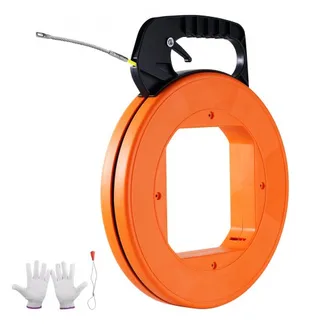 VEVOR Kabeleinziehhilfe, 30,5 m x 4,2 mm, Fiberglas-Drahtzieher mit optimiertem Gehäuse und Griff, benutzerfreundliches Kabelziehwerkzeug, Einziehspirale für Wand- & Elektroleitungen, nicht leitfähig VEVOR Kabeleinziehhilfe, 30,5 m x 4,2 mm, Fiberglas-Drahtzieher mit optimiertem Gehäuse und Griff, benutzerfreundliches Kabelziehwerkzeug, Einziehspirale für Wand- & Elektroleitungen, nicht leitfähig