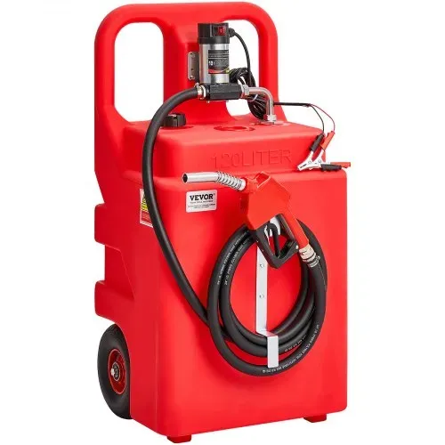 VEVOR Kraftstofftrolley, 121 L, Kraftstoffkanister mit 12 V DC Kraftstofftransferpumpe, 3,96 m Förderschlauch & Düse, Gasbehälter für Motorboote, Geländefahrzeuge, Generatoren, Diesel & Kerosin – Bild 10