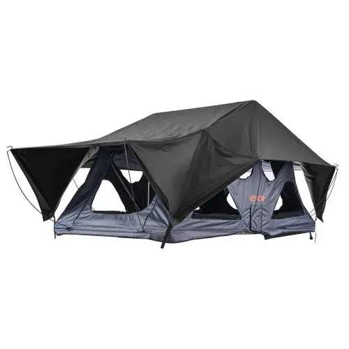 VEVOR Autodachzelt Hartschalen für 2-3 Personen, Faltbares Campingzelt aus Aluminium mit Dreifarbiger LED-Beleuchtung & Dicker Matratze & 10 Fenstern, Wasserfest & Windicht, für Jeep SUV Pickup – Bild 9