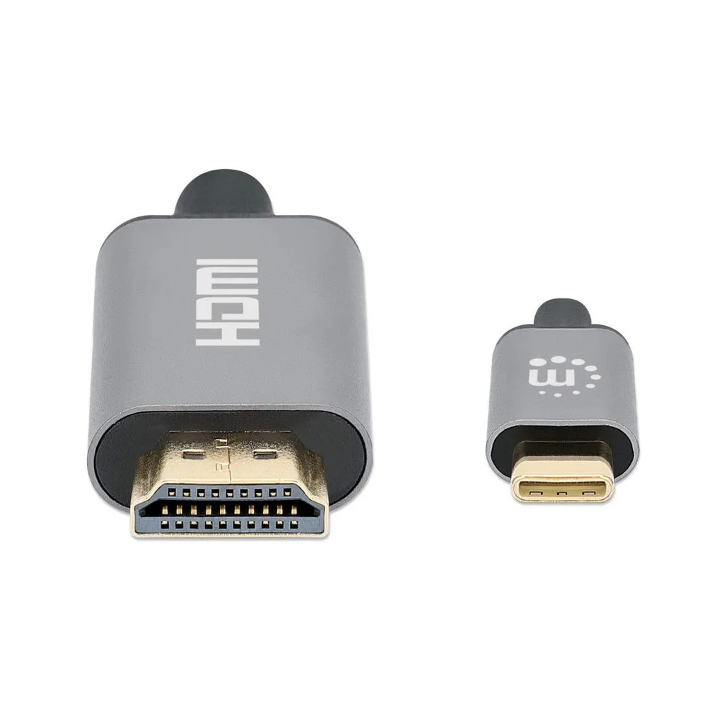 Manhattan 153607 Videokabel-Adapter 2 m HDMI Typ A (Standard) USB Typ-C Schwarz, Silber – Bild 3