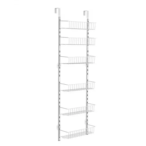 VEVOR Vorratsschrank Speisekammer-Organizer Aufbewahrung über der Tür, 6-stufige Gewürzregale zum Aufhängen aus Stahl, verstellbare Lagerregale für die Wand, für Zuhause Küche Badezimmer, weiß – Bild 10