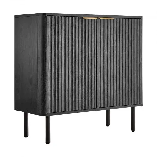 VEVOR Sideboard Küchenschrank mit 2 Ablageflächen, Buffetschrank im mittelalterlichen Stil für Wohnzimmer Eingangsbereich Küche, Aufbewahrungsschrank 80 x 37,5 x 80 cm Küchenbuffet Schwarz – Bild 10
