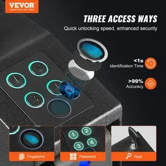 VEVOR Waffentresor Pistolentresor Wandmontiert, 1 Pistole Pistolentresor Fingerabdruck, Schlüssel oder Passwort Waffensafe Kaltgewalzter Stahl, 320 x 255 x 95 mm Waffenschrank Wandtresor VEVOR Waffentresor Pistolentresor Wandmontiert, 1 Pistole Pistolentresor Fingerabdruck, Schlüssel oder Passwort Waffensafe Kaltgewalzter Stahl, 320 x 255 x 95 mm Waffenschrank Wandtresor