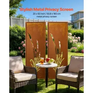 VEVOR Paravent, 50×160 cm 2er-Pack, Raumteiler Metall, Trennwand mit Erdspießen & Kohlenstoffstahlplatte, Sichtschutz, Raumtrenner, Dekorative Sichtschutzwand für Garten, Terrasse, Hof, Balkon VEVOR Paravent, 50×160 cm 2er-Pack, Raumteiler Metall, Trennwand mit Erdspießen & Kohlenstoffstahlplatte, Sichtschutz, Raumtrenner, Dekorative Sichtschutzwand für Garten, Terrasse, Hof, Balkon