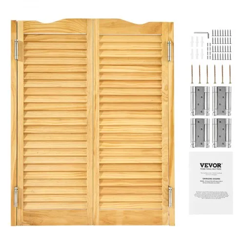 VEVOR Saloontür, 805x28x1060 mm, Schwingtür mit Scharnieren & Beschlagsatz, Flügeltür, einfach zu installieren, gewölbte Innenschwingtüren für Cafés, Flur, Küche, Bar, Pub, Eingang, Holzfarbe VEVOR Saloontür, 805x28x1060 mm, Schwingtür mit Scharnieren & Beschlagsatz, Flügeltür, einfach zu installieren, gewölbte Innenschwingtüren für Cafés, Flur, Küche, Bar, Pub, Eingang, Holzfarbe