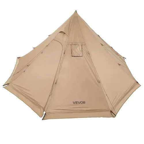 VEVOR Campingzelt für 4 Personen, tragbares Tipi-Zelt mit Ofenanschluss, Pyramidenzelt, leichte 4-Jahreszeiten-Schutzzelte zum Wandern, Angeln und Rucksackreisen, Größe M – Bild 10