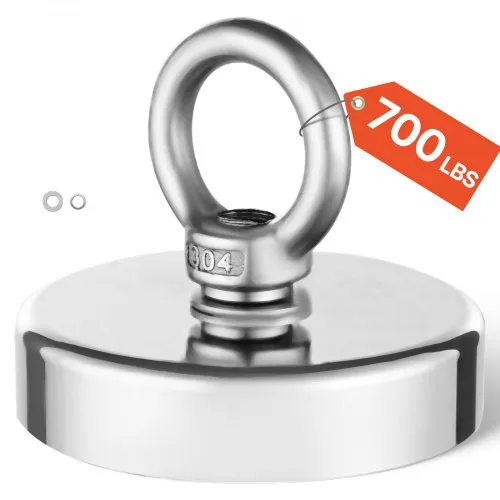 VEVOR Angelmagnet 318 kg einseitige Zugkraft superstarker Neodym-Angelmagnet, Seltenerdmagnet mit Griffdurchmesser 60 mm zum Einholen im Fluss Magnetfischen schweres Aufhängen VEVOR Angelmagnet 318 kg einseitige Zugkraft superstarker Neodym-Angelmagnet, Seltenerdmagnet mit Griffdurchmesser 60 mm zum Einholen im Fluss Magnetfischen schweres Aufhängen