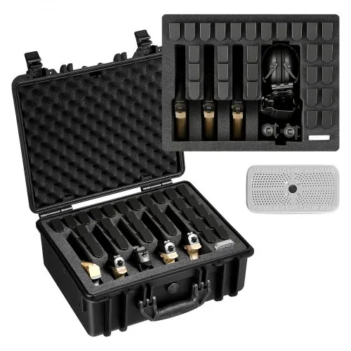VEVOR Hartschalenkoffer für 5 Pistolen, Pistolenkoffer mit XPE-Schaumstoffeinlage 475x415x215 mm, Wasserdichter Kurzwaffenkoffer mit Anpassbarem Innenraum & Tragegriff, für Pistole Objektive Kamera VEVOR Hartschalenkoffer für 5 Pistolen, Pistolenkoffer mit XPE-Schaumstoffeinlage 475x415x215 mm, Wasserdichter Kurzwaffenkoffer mit Anpassbarem Innenraum & Tragegriff, für Pistole Objektive Kamera