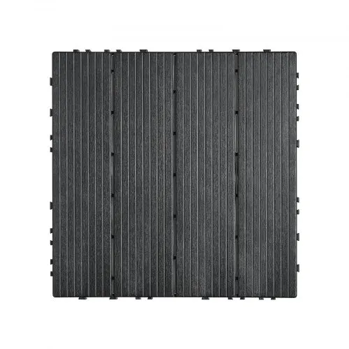 VEVOR Terrassenfliesen, 54er-Set, Balkonfliesen 295 x 295 mm, Klickfliesen, wasserdichter Kunststoff-Bodenbelag für den Außenbereich, Terrassenbodenbelag für Veranda, Pool, Balkon, Hinterhof, Dunkelgrau – Bild 9