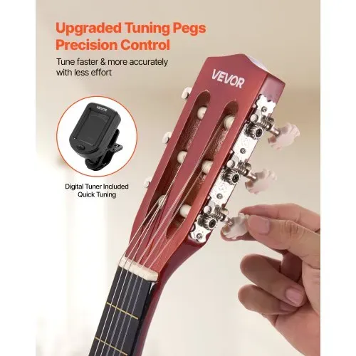 VEVOR Konzertgitarre, 780 mm, Holz-Klassikgitarren-Starter-Set für Anfänger, mit Nylonsaiten, Gigbag, Gurt, Stimmgerät, zusätzlichen Saiten, Plektrum, Kapodaster, Linde, für Einsteiger, Sunburst VEVOR Konzertgitarre, 780 mm, Holz-Klassikgitarren-Starter-Set für Anfänger, mit Nylonsaiten, Gigbag, Gurt, Stimmgerät, zusätzlichen Saiten, Plektrum, Kapodaster, Linde, für Einsteiger, Sunburst
