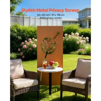 VEVOR Paravent 60×158 cm, Raumteiler aus Metall, Trennwand mit Erdspießen & Stahlplatte, Sichtschutz, Raumtrenner, Dekorative Sichtschutzwand, Ideal für Garten, Terrasse, Hof, Balkon VEVOR Paravent 60×158 cm, Raumteiler aus Metall, Trennwand mit Erdspießen & Stahlplatte, Sichtschutz, Raumtrenner, Dekorative Sichtschutzwand, Ideal für Garten, Terrasse, Hof, Balkon