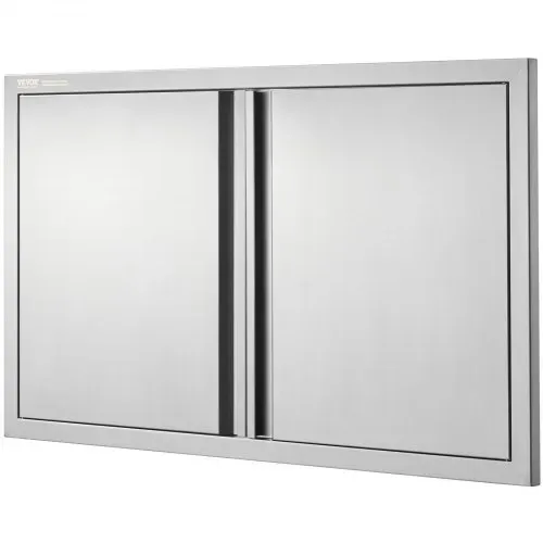 VEVOR Grill-Zugangstür, 914 x 534 mm, Doppelte Außenküchentür, Flächenbündig Montierte Edelstahltür, Vertikale Wandtür mit Versenkbaren Griffen, für Grillinsel, Grillstation, Außenschrank – Bild 9