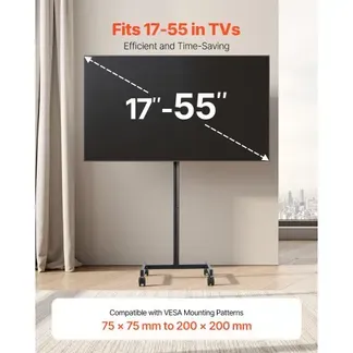 VEVOR rollbarer TV-Ständer Standfuß Fernsehstand für 431,8-1397 mm flach & Curved-TVs, tragbarer TV Bodenständer bis zu 20 kg (Max. VESA 200 x 200 mm) für Wohnzimmer Schlafzimmer Büro Outdoor VEVOR rollbarer TV-Ständer Standfuß Fernsehstand für 431,8-1397 mm flach & Curved-TVs, tragbarer TV Bodenständer bis zu 20 kg (Max. VESA 200 x 200 mm) für Wohnzimmer Schlafzimmer Büro Outdoor