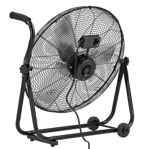 VEVOR Bodenventilator Ø609,6mm, Windmaschine 360° Neigbar, Standventilator mit 3 Geschwindigkeitsstufen, Trommelventilator Tragbar mit Griff Rollen & 1,6m Kabel, Industrie-Ventilator für Garage Lager – Bild 10