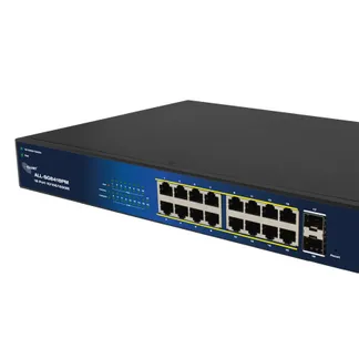 ALLNET Switch smart managed Layer2 18 Port Gigabit • 18x GbE • PoE Budget 240W • 16x PoE at • 2x SFP • 19″ • Lüfterlos • ALL-SG8418PM ALLNET Switch smart managed Layer2 18 Port Gigabit • 18x GbE • PoE Budget 240W • 16x PoE at • 2x SFP • 19″ • Lüfterlos • ALL-SG8418PM
