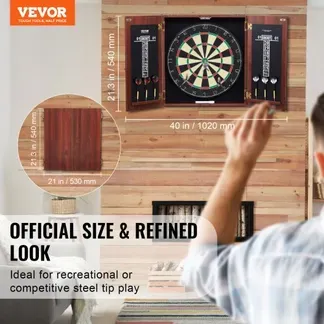 VEVOR Dartboard- und Schrankset Dartboard-Schrank in offizieller Größe, Dartscheibe 45 x 3,8 cm versteckbarer Dartschrank mit Stahlspitzen, komplett mit sämtlichem Zubehör, für Cricket-Spiele VEVOR Dartboard- und Schrankset Dartboard-Schrank in offizieller Größe, Dartscheibe 45 x 3,8 cm versteckbarer Dartschrank mit Stahlspitzen, komplett mit sämtlichem Zubehör, für Cricket-Spiele