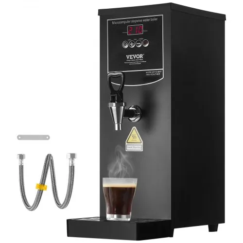 VEVOR Gewerblicher Heißwasserspender 10 L, 1,5 kW Wasserkocher Elektrisch mit Heizrohr aus Edelstahl 316, Stufenweise Schnellaufheizung 50 L/h Heißwasserbereiter für Cafés Teestuben Restaurants Büros VEVOR Gewerblicher Heißwasserspender 10 L, 1,5 kW Wasserkocher Elektrisch mit Heizrohr aus Edelstahl 316, Stufenweise Schnellaufheizung 50 L/h Heißwasserbereiter für Cafés Teestuben Restaurants Büros