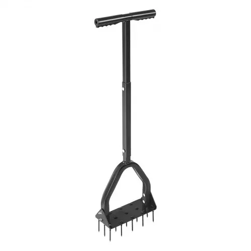 VEVOR Rasenlüfter 23,5 cm Manuell, Aerifizierer für Rasen mit 15 Eisen Spikes Langem T-Griff Breiter Platte, Bodenbelüften Werkzeug Rasenbelüfter für Verdichtete Böden Rasenpflege Hof Garten, Schwarz – Bild 9