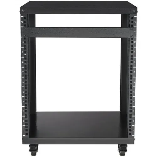 VEVOR 12U AV-Rack-Ständer, 500 lbs Kapazität, Netzwerk-Stereo-Aufnahmestudio-Rack mit feststellbaren Lenkrollen, runden und quadratischen Löchern, speziellen Belüftungsöffnungen für die Montage von 19-Zoll-Audio-, Video-, Musik- und IT-Geräten – Bild 10